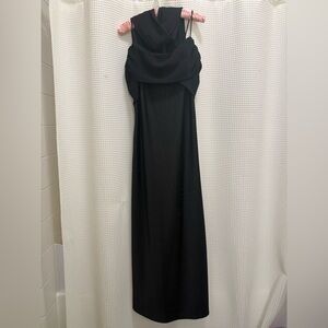 Vintage Black Evening Dress with Sash - size 12